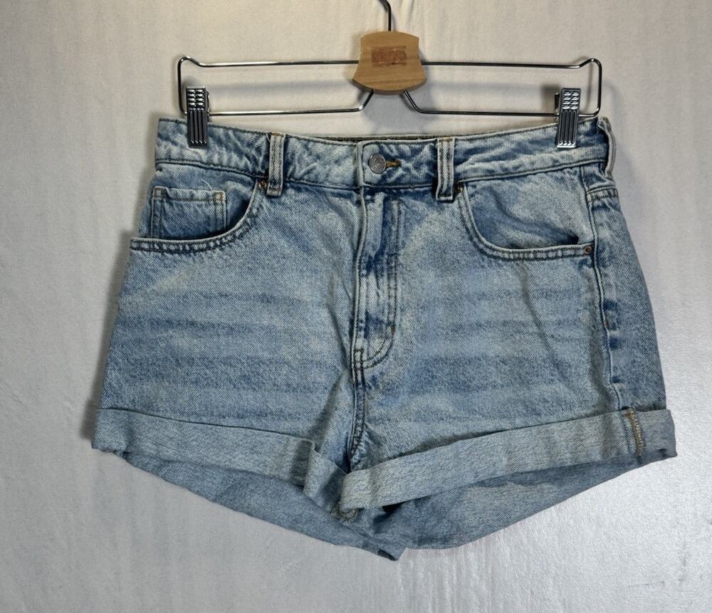 PacSun Womens Mom Shorts Light Wash Denim Cuffed High Rise Y2K Summer Casual 29